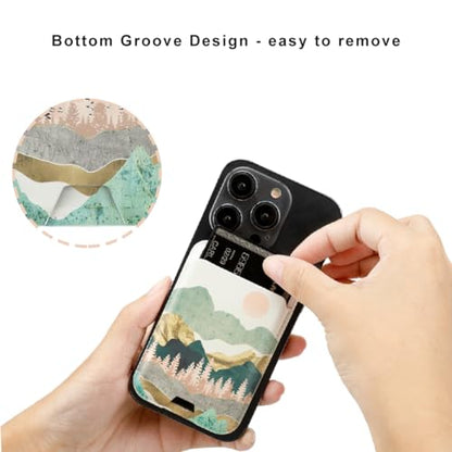 for MagSafe Wallet,Magnetic Card Holder for Phone Case - color: Summer Mountain