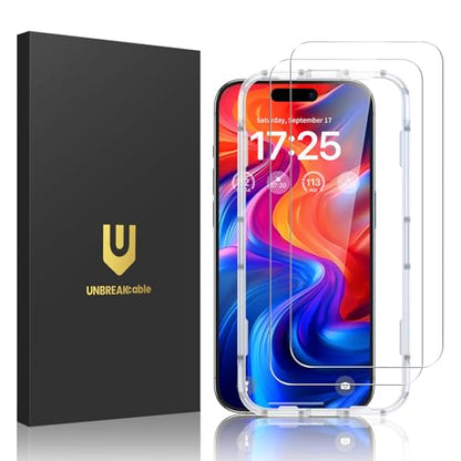 UNBREAKcable 2-Pack Screen Protector for iPhone 16 Plus Tempered Glass - size: iPhone 16 Plus