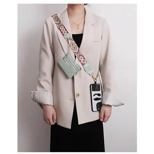 Clip and Go Strap for Phone with Wallet Crossbody,Phone Strap with Zipper Pouch and Adjustable Chain - color: 2pcs Mix Color-a