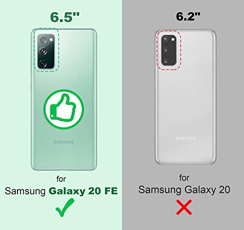 Shields Up for Galaxy S20 FE Case, Minimalist Wallet Case with Card Holder [3 Cards] & Ring Kickstand/Stand, [Drop Protection] Slim Protective Cover for Samsung Galaxy S20 FE 5G - Clear | Minimalist Wallet Case, 3 Card Slots, 360° Rotation Ring Stand/Kick