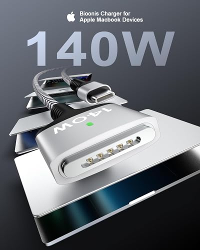 140W MagSafe 3 Cable 6.6ft, Mag Safe Charger Magnetic for MacBook Pro Air - color: White