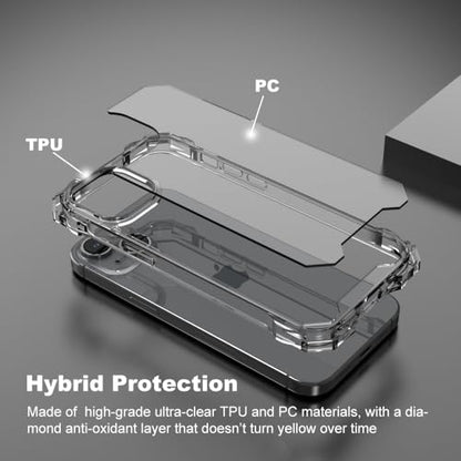 for iPhone 15 Clear Case with Crossbody Strap, Slim Fit Shockproof Protective Phone Case with Anti-Lost Detachable Adjustable Shoulder Neck Lanyard Strap - size: iPhone 15