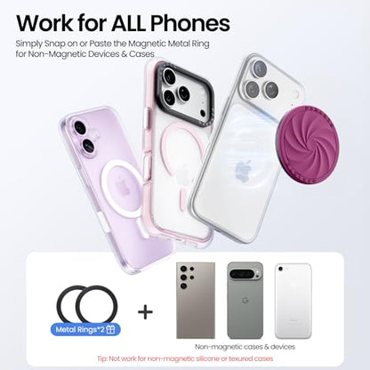 ORNARTO Vortuxe for MagSafe Phone Grip with Kickstand, Fuchsia - color: Fuchsia