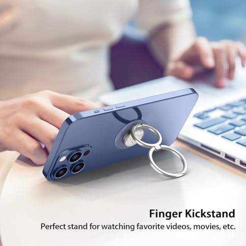 Phone Grip, Phone Ring Holder Finger Kickstand, Foldable & Adjustable Double Metal Cell Phone Rings Gripper Stand for iPhone Samsung &Other Phones - White Marble - color: Silver White Marble