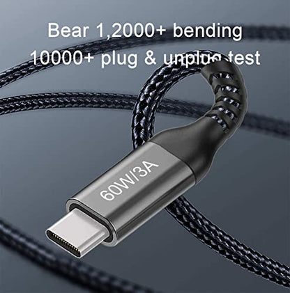 USB-C to USB-C Cable (6.6FT 2PACK 60W) Long Cable, Fast Charging - color: Grey, size: 6.6FT