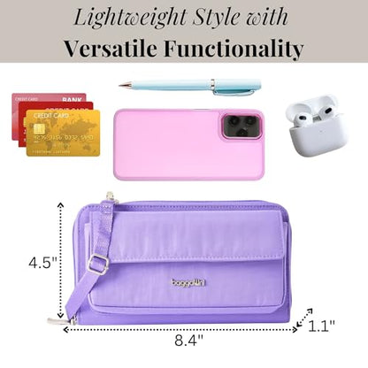 Baggallini Rfid Phone Wallet Crossbody - color: Lavender Surf