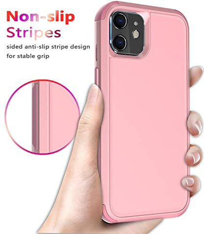 Diverbox for iPhone 11 Case [Shockproof] [Dropproof] [Tempered Glass Screen Protector],Heavy Duty Protection Phone Case Cover for Apple iPhone 11 (Pink-3in1) - color: Pink-3in1