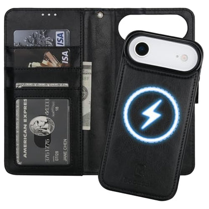 Bocasal for MagSafe Wallet Case Card Holder for iPhone 17 Air, Black - color: Black for MagSafe