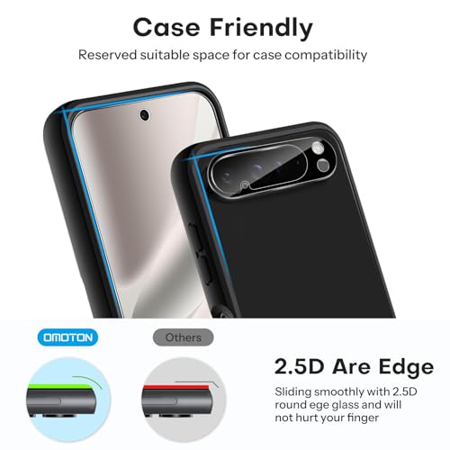 OMOTON 3+2 Pack for Google Pixel 10 Pro Screen Protector 6.3 inch - size: Pixel 10 pro-6.3 inch