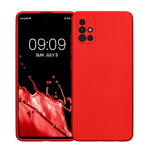 kwmobile Case Compatible with Samsung Galaxy A51 Case -Soft TPU Back Phone Cover - with Metallic Look - Metallic Dark Red - color: metallic dark red, size: Galaxy A51