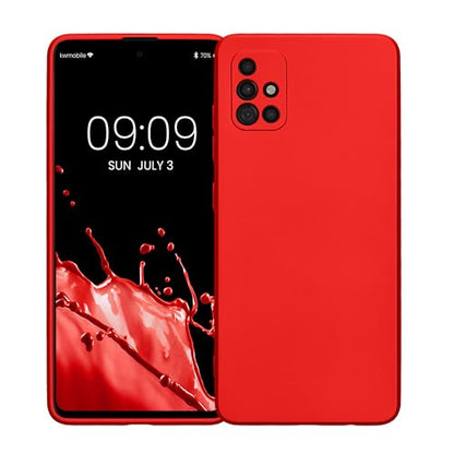 kwmobile Case Compatible with Samsung Galaxy A51 Case -Soft TPU Back Phone Cover - with Metallic Look - Metallic Dark Red - color: metallic dark red, size: Galaxy A51
