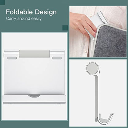JETech Foldable Tablet Stand for 4-11" Tablets and Phones, Silver - color: Silver