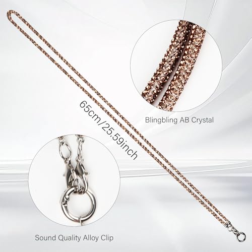 LUVI Rhinestone Phone Lanyard Bling Chain Crossbody Strap for Woman - color: Gold