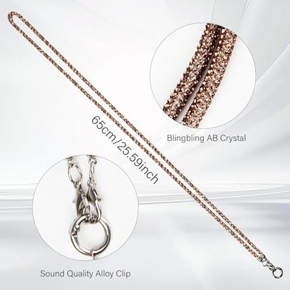 LUVI Rhinestone Phone Lanyard Bling Chain Crossbody Strap for Woman - color: Gold