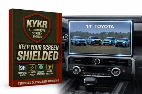 Toyota Tundra Screen Protector 14 Inch (2022-2026), Sequoia (2023-2026), Tacoma (2024-2026), 4Runner (2025-2026), HD Clear Gloss Tempered Glass, 9H Scratch Resistant