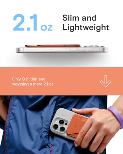 MOFT Magnetic Wallet Stand Compatible with iPhone 18/17/16/15/14/13 Series, Angle Adjustment Magsafe Compatible MOVAS Phone Stand - color: Sunrise, size: Standard