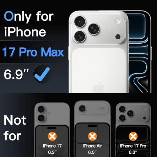 JETech Screen Protector for iPhone 17 Pro Max, 3-Pack | 9H Tempered Glass, HD Clear, Anti-Scratch Protection, Easy Installation Tool - size: iPhone 17 Pro Max