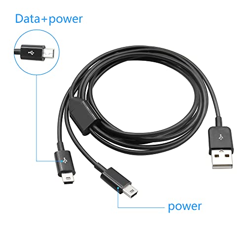 Dual Mini USB Splitter Cable,2 in 1 USB 2.0 A Male to 2 Mini 5 pin Male Data Sync Charging Cable,Power up to Two Mini USB Devices at Once from a Single USB Port, 1M(Black) - color: usb Male 1 to 2 Mini usb