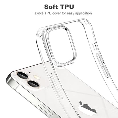 JJGoo Compatible with iPhone 12 and iPhone 12 Pro Case Clear, 2.5mm Thickness Heavy Duty Transparent Soft Anti-Scratch Protective Shockproof Bumper Cover Phone Case - color: Clear Heavy Duty