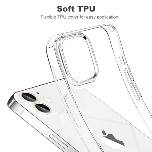 JJGoo Compatible with iPhone 12 and iPhone 12 Pro Case Clear, 2.5mm Thickness Heavy Duty Transparent Soft Anti-Scratch Protective Shockproof Bumper Cover Phone Case - color: Clear Heavy Duty