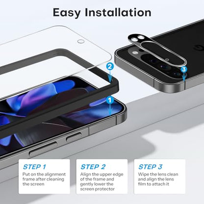 OMOTON 3+2 Pack for Google Pixel 9 Pro XL Screen Protector 6.8 Inch - size: Pixel 9 Pro XL - 6.8 Inch