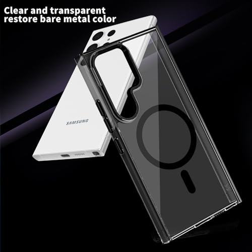 Lunivop for Samsung Galaxy s24 Ultra Case Hard [Compatible with Magsafe Wireless Charging] Yellowing Resistant Magnetic Cover Clear para S 24 Ultra 6.8 '' 5G 2024 Rugged Best Phone Cases Black - color: Black, size: Compatible with Samsung Galaxy S24 Ultra