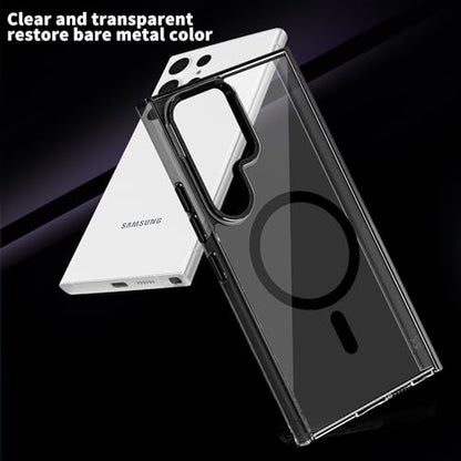 Lunivop for Samsung Galaxy s24 Ultra Case Hard [Compatible with Magsafe Wireless Charging] Yellowing Resistant Magnetic Cover Clear para S 24 Ultra 6.8 '' 5G 2024 Rugged Best Phone Cases Black - color: Black, size: Compatible with Samsung Galaxy S24 Ultra