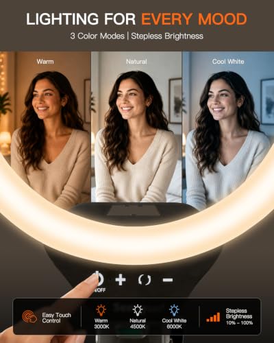 SENSYNE Ring Light with Stand, 50" Phone Tripod with Wireless Remote - size: 10-inch Ring Light
