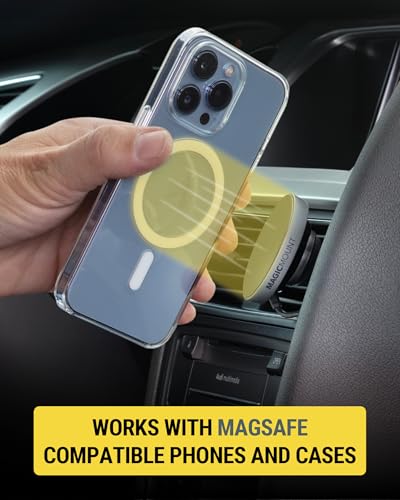 Scosche MPQMRDV MagicMount Charge Pro Qi2 MagSafe Car Mount Charger, 15W Fast Magnetic Wireless Charging Phone Holder for Dashboard/Vent Compatible with iPhone 16/15/14/13/12 Pro Max Plus, Samsung S25 - size: Circle, style: Dash/Vent