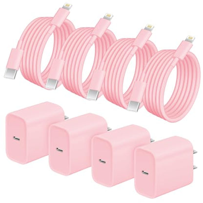 AISNI Fast Charging for iPhone 14/13/12 Fast Charger with 6 FT Long Cable - color: Light Pink