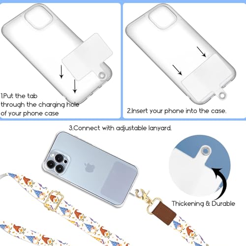 Phone Lanyard Wrist Strap Crossbody Adjustable, Cell Phone Lanyard for Around The Neck Shoulder Wristlet Strap - color: Gnomes