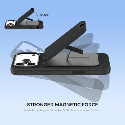 for MagSafe Wallet with Stand, Magnetic Phone Case Set, RFID Blocking, Slim Detachable Stand Card Holder, Tech Fabric for iPhone 17 Pro Max (Black (Case+ Card Holder), iPhone 17 Pro Max) - color: Black (Case+ Card Holder)