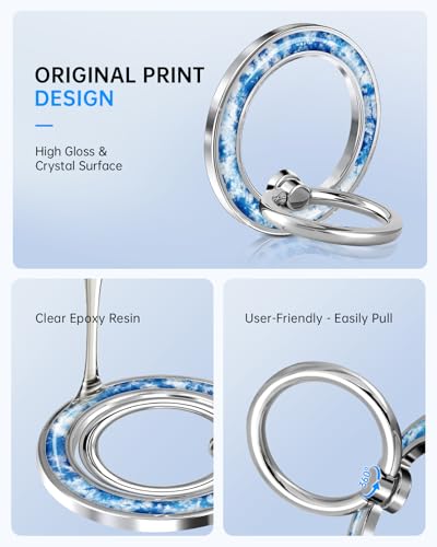 Magnetic Phone Ring, Compatible with MagSafe Phone Grip, Tie-Dye - color: Tie-Dye