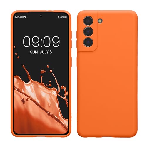 kwmobile Case Compatible with Samsung Galaxy S21 Case - Protective Slim TPU Phone Cover - Soft Matte Finish - Fruity Orange - color: Fruity Orange, size: Galaxy S21