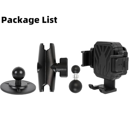 Dashboard Phone Holder for Car, Truck, Boat - Vibration Dampener [Camera Friendly] [1s Lock & Release] [Aluminum Medium Arm], Flex Adhesive 1" Ball Base Phone Mount for 4.7-7.2" Smartphones