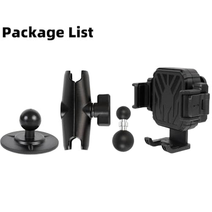 Dashboard Phone Holder for Car, Truck, Boat - Vibration Dampener [Camera Friendly] [1s Lock & Release] [Aluminum Medium Arm], Flex Adhesive 1" Ball Base Phone Mount for 4.7-7.2" Smartphones