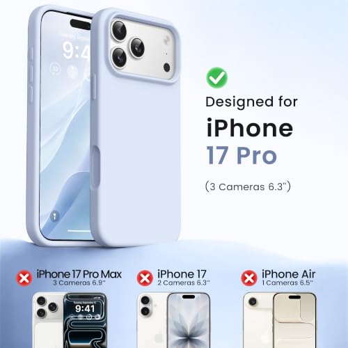 GONEZ Magnetic for iPhone 17 Pro Case, Silicone Cover Baby Blue - color: Baby Blue, size: Iphone 17 Pro