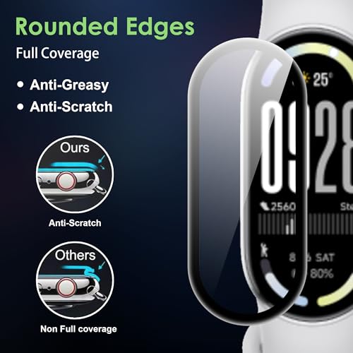 Compatible for Xiaomi Band 10 screen protector, Anti-Scratch 3D Full Screen Coverage flim, Case Friendly, HD Ultra, 3 PACK - size: Xiaomi Band 10