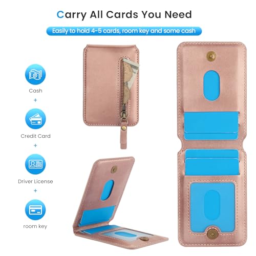 HAII for MagSafe Card Wallet Bag compatible with MagSafe Invisible Ultra-Thin Lightweight Kickstand Magnetic Mobile Wallet Man Woman, 4 Card Slots + 1 Zipper Cash Bag. (Pink, Zipper) - color: Pink, size: 4 Card Slots + 1 Zipper Cash Bag - Zipper