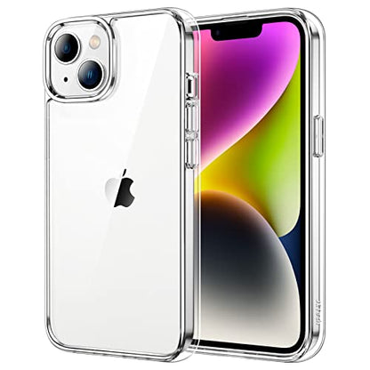 JETech Case for iPhone 14, Anti-Yellowing, Clear | Shockproof Protection, Scratch Resistant Hard PC Back, Durable Transparent TPU Bumper - color: Clear, size: iPhone 14