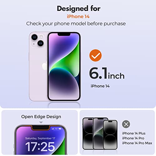 UNBREAKcable 3-Pack Screen Protector for iPhone 14 Tempered Glass | Shatterproof, Easy Install, 9H Hardness, 99.99% HD Clear, Bubble-Free, Anti-Fingerprint, Scratch Resistant, Case Friendly - size: iPhone 14