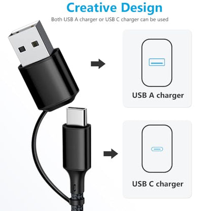 Puxnoin Multi Charging Cable 5 in 1, 2Pack 4FT USB C Multi Charger Cable