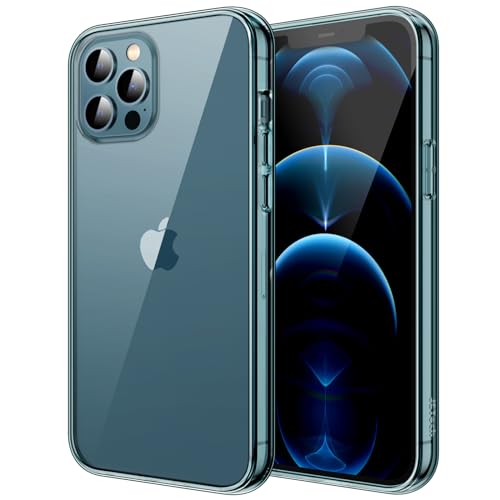 JETech Case for iPhone 12/12 Pro 6.1-Inch, Non-Yellowing Shockproof Phone Bumper Cover, Anti-Scratch Clear Back (Pacific Blue) - color: Pacific Blue