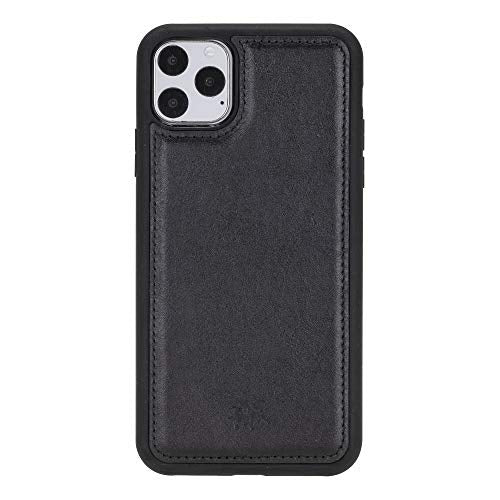 Venito Lucca Leather Case Compatible with iPhone 11 Pro Max (6,5inch) – Extra Secure with Padded Back Cover - Rustic Black - color: Rustic Black, size: iPhone 11 Pro Max