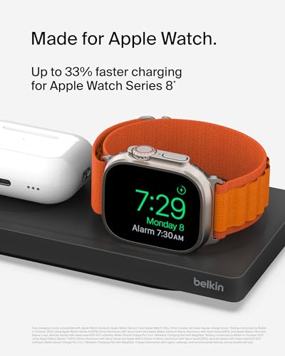 Belkin MagSafe 3 in 1 Wireless Charging Pad, Fast Charging Station - color: Black, style: New