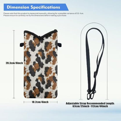 Cow Fur Print Crossbody Cell Phone Purse with Adjustable Strap, Women's Small Crossbody Wallet Bags, 4 x 8 inch for Most Phones - color: Cow Fur Print