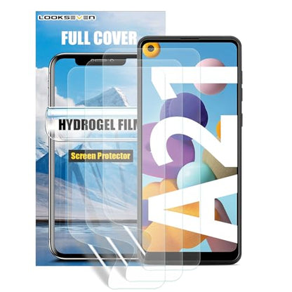 LOOKSEVEN 3 Pack Hydrogel Film For Samsung Galaxy A21 6.5 inch - size: Galaxy A21 (6.5 inch)