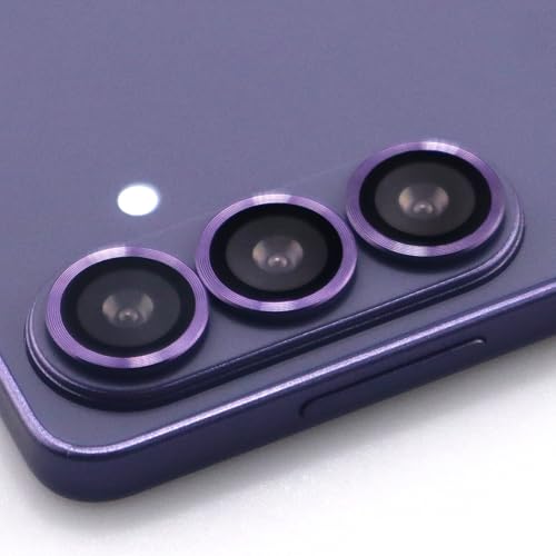 for Samsung Galaxy S26 / S26 Plus Camera Lens Protector Metal Ring Tempered Glass Lens Cover Accessories (Violet) - color: Violet