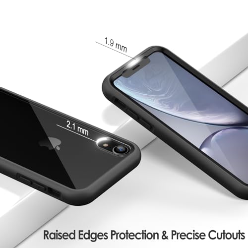 JETech Case for iPhone XR, 360° Protection, Black | Built-in Screen Protector Anti-Scratch, 360 Degree Full Body Rugged