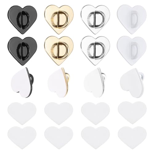 MECCANIXITY 12 Pcs Heart Phone Charm Hook, Adhesive Cell Phone Charm Holder Metal Finger Grip Loop for DIY Case Pad Tablet, White K-Color/Gold/White/Black - color: White K-Color/Gold/White/Black